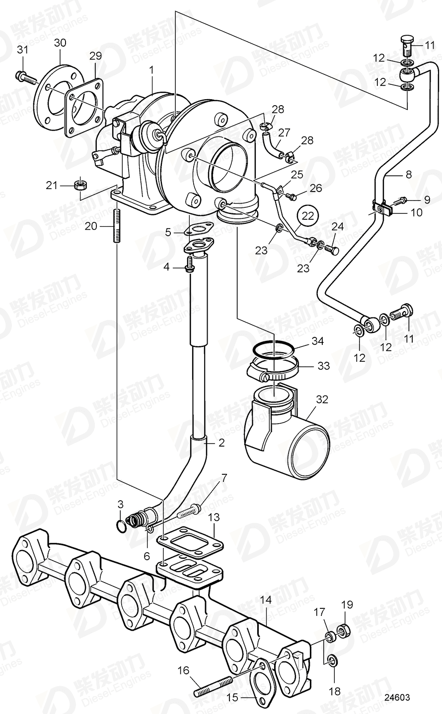 VOLVO Oil line 21134371 Drawing